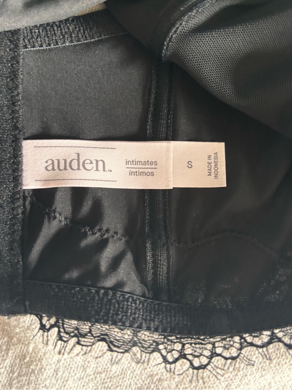 NWT Auden Lingerie Top Small Black. Underwire, lace, spaghetti strap. - Picture 3 of 4